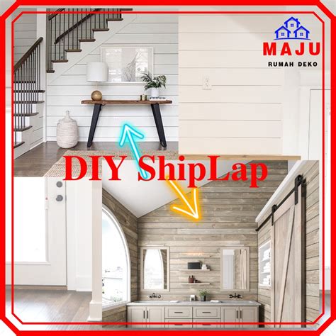 Maju Diy Shiplap Board Wall Mdf Papan Wainscoting Hiasan Dinding Ruang