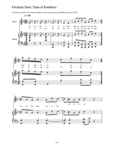 Fireman Sam Sheet music for Piano, Voice (Other) (Solo) | Musescore.com