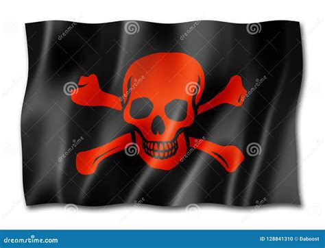 Pirate Flag, Jolly Roger, Isolated on White Stock Illustration ...