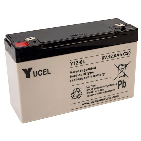 Yuasa Yucel Y12 6L Valve Regulated Lead Acid SLA Battery 6V 12 0Ah