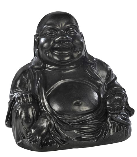 Statue Bouddha Chinois HAIRIE GM Pour Interieur Ou Exterieur Cire Noir