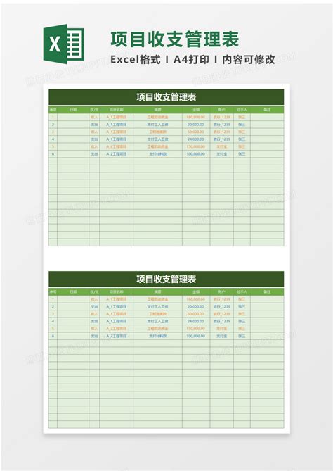 项目收支管理表excel模板下载项目图客巴巴