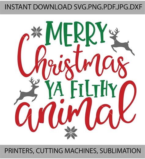 Merry Christmas Ya Filthy Animal Svg Ugly Sweater Svg Home Alone Quote