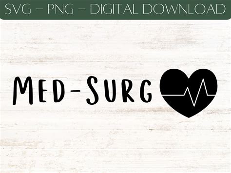 Med Surg Nurse Heart Ecg Simple Cute Svg Png Cut File Vector For Cricut