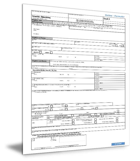 Gewerbeabmeldung Formular