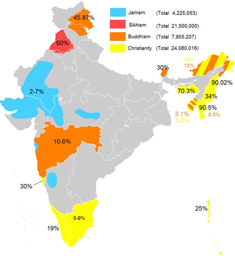 Religion Map Of India – Map Vector