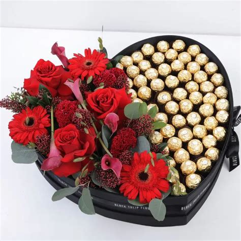 Ferrero Rocher Chocolate Box With Red Flowers Qatar - BTF