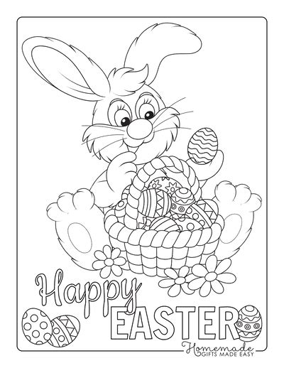 Free Printable Easter Bunny Coloring Pages for Kids & Adults 2024