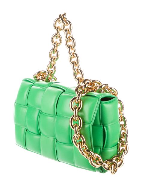 Bottega Veneta Padded Chain Cassette Bag Green Shoulder Bags Handbags Bot164404 The Realreal