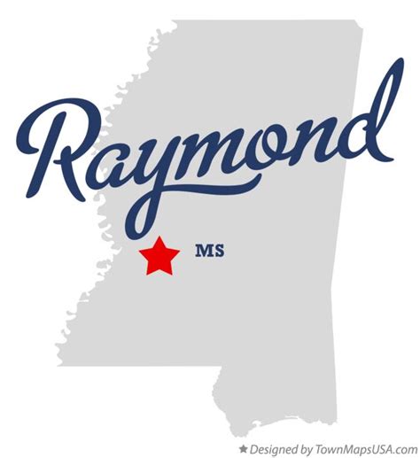 Map of Raymond, MS, Mississippi