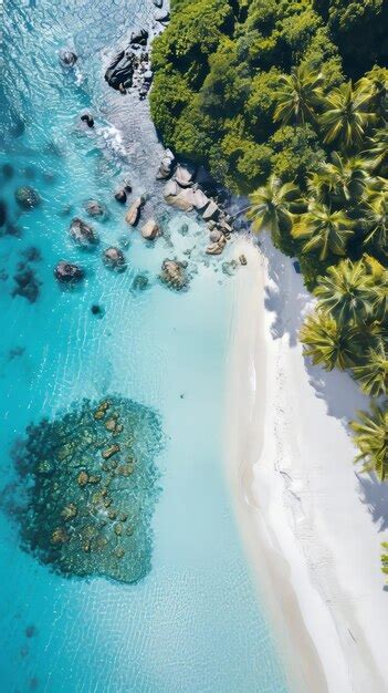 Premium Photo | Aerial View of Tropical Beach and Lagoon