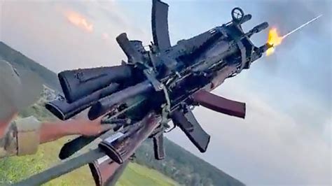 Watch Six Ak 74s Strapped Together As A Ukrainian Anti Drone Gun In Action