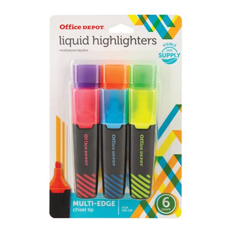 Office Depot® Brand Liquid Highlighters Chisel Point Black