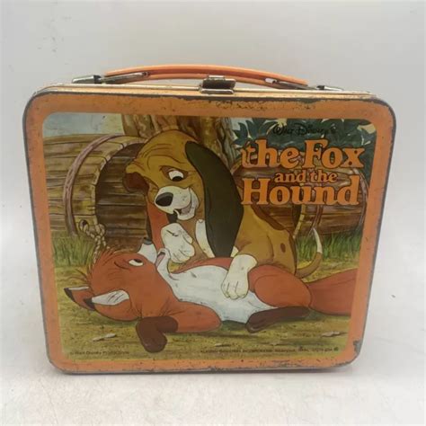 WALT DISNEY THE Fox And The Hound Vintage Lunchbox Metal No Thermos