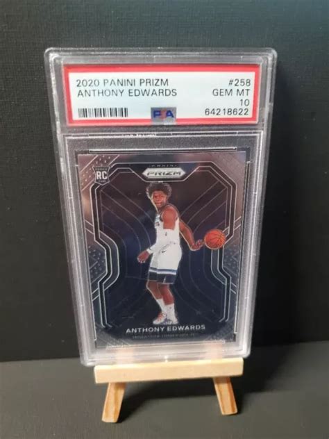 ANTHONY EDWARDS 2020 Panini Prizm Rookie Rc Psa 10 Gemmes Comme Neuf