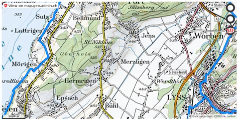 Merzligen Be Velowege Fahrrad Velotour Mobil Routenplaner Ift