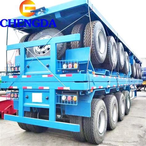 Tri Axle Flatbed Semi Trailer High Quality Tri Axle Flatbed Semi