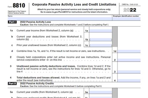 Form Corporate Passive Activity Loss And Credit Limitations