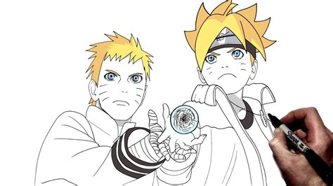 How To Draw Naruto And Boruto Rasengan Step By Step Boruto Youtube