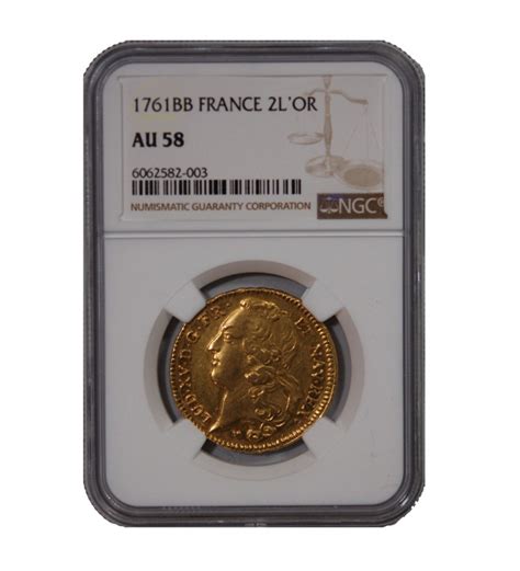 Louis Xv Double Louis D Or Au Bandeau Bb Strasbourg Ngc Au