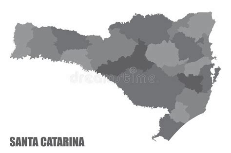 Mapas Del Estado De Santa Catarina Stock De Ilustración Ilustración