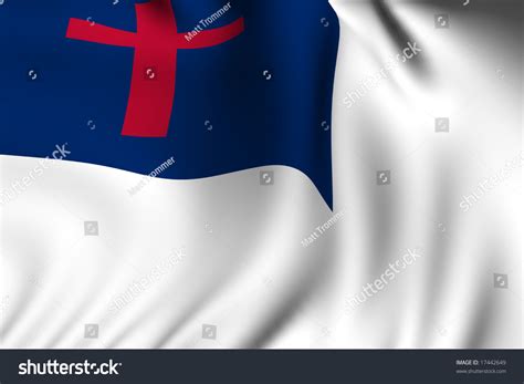 Rendering Waving Christian Flag Accurate Colors Stock Illustration ...