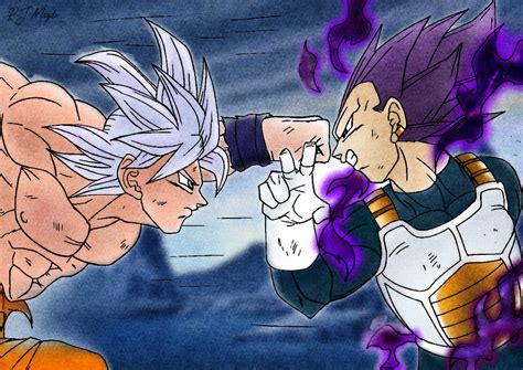 Mastered Ultra Instinct Goku Vs Ultra Ego Vegeta By Rjxmagda On Deviantart