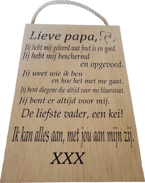 Houten Tekstbord Lieve Papa Timmerplaat Merkloos Bol