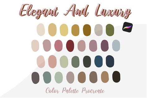 Elegant Luxury Procreate Color Palette Gr Fico Por Sawanarod Creative