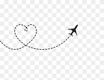 Heart Airplane Route Vector Airplane Heart Flight Location Pin Clip