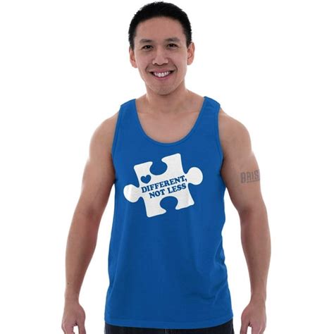 Different Not Less Autism Puzzle Tank Top T Shirts Men Women Brisco