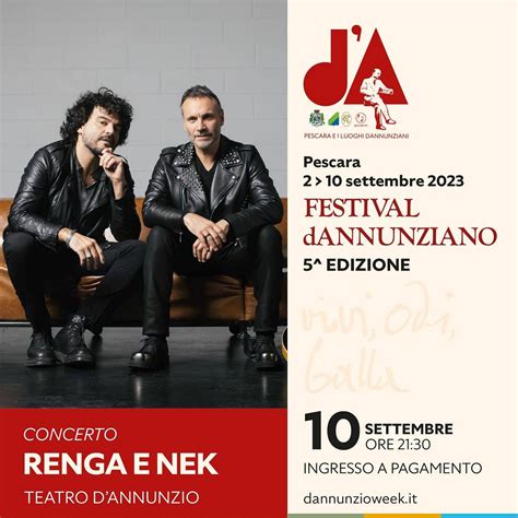 Nek E Francesco Renga Live In Concerto Presso Il Teatro Dannunzio A