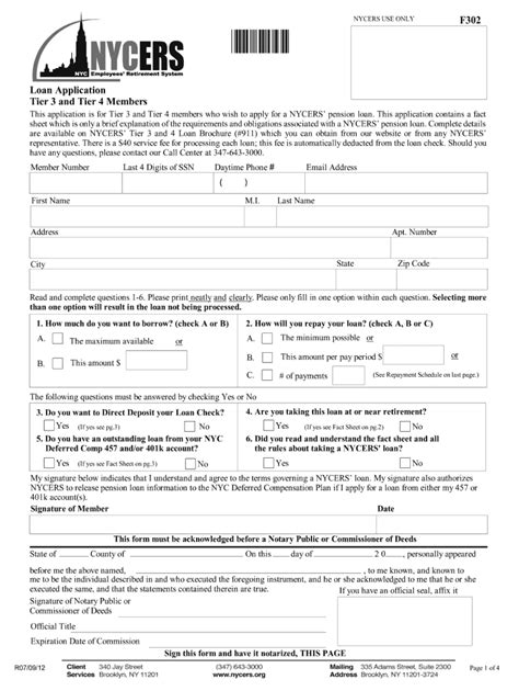 NY NYCERS F302 2012 Fill And Sign Printable Template Online US