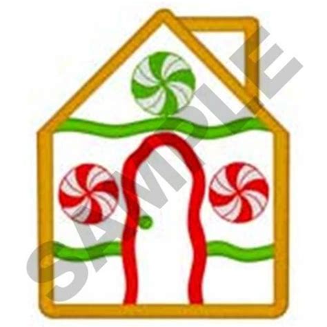 Gingerbread House Applique Machine Embroidery Design Embroidery