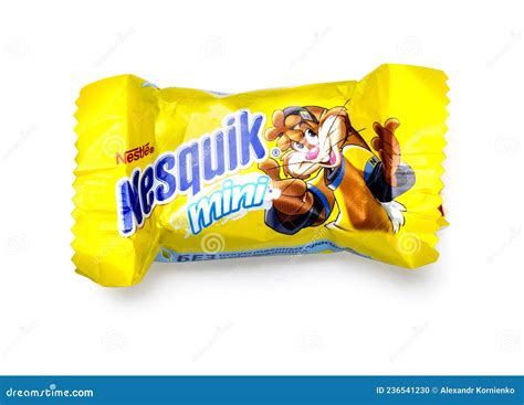 Nesquik Cereal Bar Isolated On White Background Editorial Image