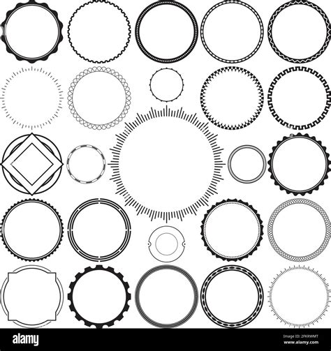 Collection Of Round Decorative Border Frames With Clear Background