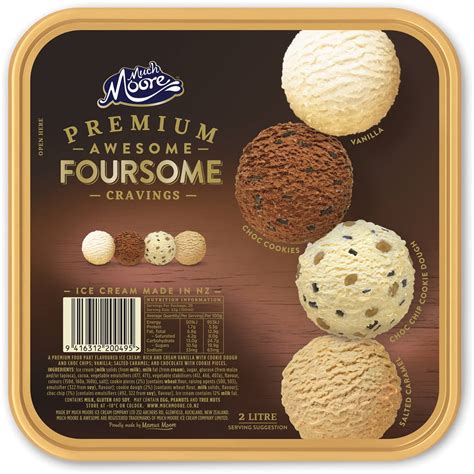 Much Moore Awesome Foursome Cravings Ice Cream Tub 2l Woolworths