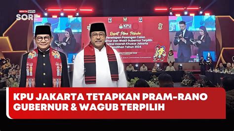 LIVE KPU DKI Tetapkan Pramono Rano Gubernur Wagub Jakarta