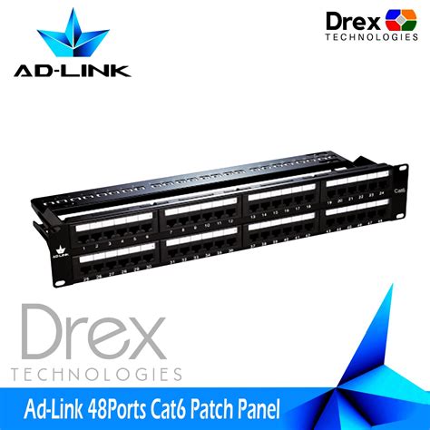 Ad Link 48 Ports Patch Panel Cat6 Fully Loaded 2RU 48 Ports Patch Panel