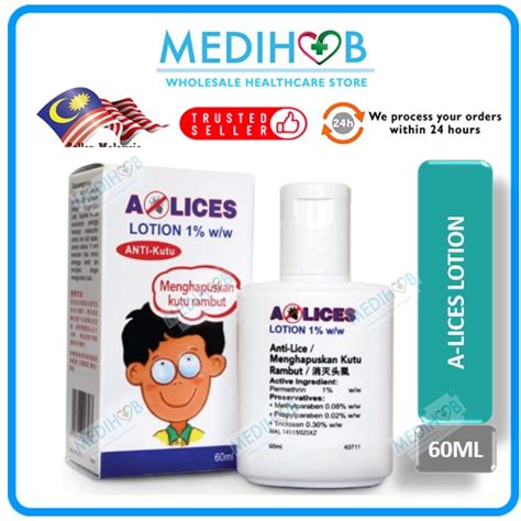 Ubat Kutu Rambut Kepala Syampoo A Lices 60ml Head Lice Shampoo Hapuskan