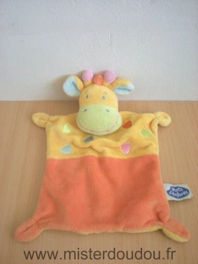 Doudou Girafe Mots D Enfants Jaune Orange Mister Doudou SOS Doudou