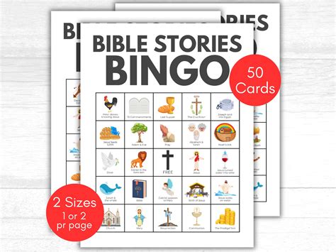 Bible Bingo, Bible Stories Bingo, Bible Activity for Kids, Bible Game ...