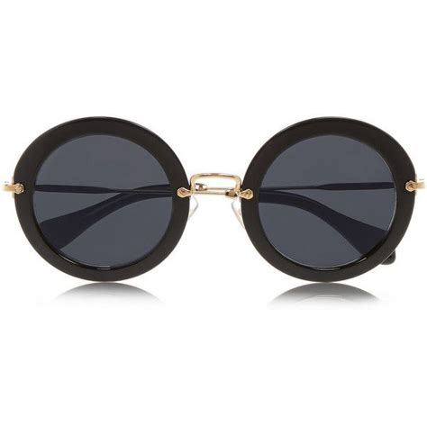 Miu Miu Round Frame Acetate Sunglasses Round Sunglasses Black Round Sunglasses Round Frame