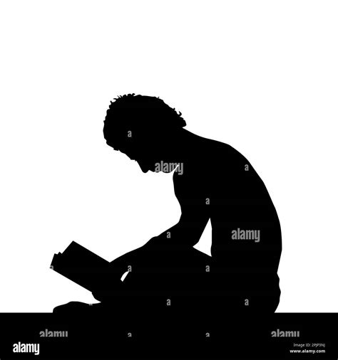 Niño leyendo libro vector Imágenes de stock en blanco y negro Alamy