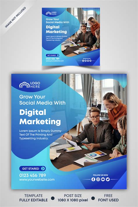 Creative Idea Digital Marketing Agency Social Media Post Template And