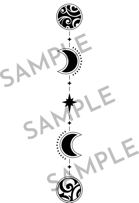 Moon Phases Stylized Acotar Feyre Tattoo Inspired Digital Etsy