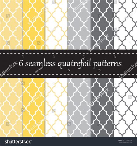 Six Seamless Geometric Patterns Quatrefoil Design Stock Vector Royalty