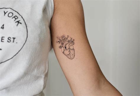 Anatomical Heart With Flowers Tattoo Meaning Best Flower Site