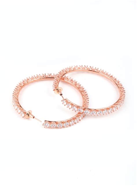 Buy Odette Round Large Rose Gold Tone Hoops! Online