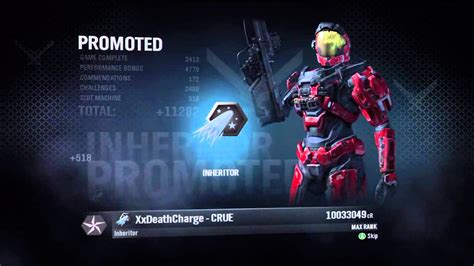 Halo Reach My Final Rank Up Inheritor Youtube